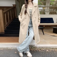 마이클로젯 MC0138 허리조절 어깨패드 트렌치코트