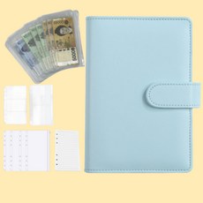 스브링 한방에 현금바인더 속지 지퍼백 세트 A6 현금 챌린지, 1개, 빵빵한 하늘