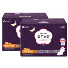[33cm]좋은느낌 생리대 오리지널 오버나이트 14매 X 2EA