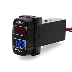 내구성 자동차 디지털 볼트미터 온도계 전압 온도 디스플레이 미터 미쓰비시용, 1GB, 1. black
