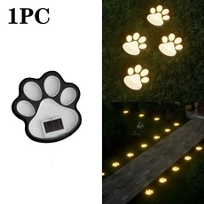 1-4PCS 태양광 LED 개 발바닥 길 조명 IP65 방수 야외 정원 겨울 애완동물 장식 파티, 03 Warm Light-1PC