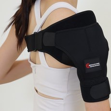 쉬핑 어깨찜질기 교정기 군입대 양쪽 어깨보호대 회전근개, SR6 블랙 + 찜질팩, 1세트