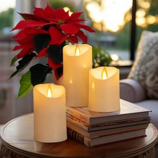 LED 캔들 촛불 양초모양 카페 겨울 분위기 플라스틱 3세트 티라이트