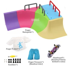 핑거보드 손가락 스케이트 보드 램프 부품 세트 장난감 자전거 훈련 스포츠 지판 공원 위한, [07] B and D, [07] 핑거보드 B and D, 1개