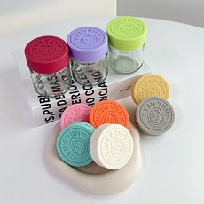 헥사 헥사 얌얌 실리콘뚜껑 유리병 원형 이유식 밀폐용기 150ml SG150 초기 아기 그릇, 헥사얌얌이유식유리병150ml_핑크