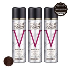 더마클라센 스타일앤 볼륨짱짱 흑채 스프레이 자연갈색 120ml x3, 3개
