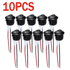 안개등스위치 슈퍼 10/5개 ON/OFF 원형 로커 스위치 미니 토글 스위치 2핀 SPST 푸시 버튼 스위치 12V 24V, 01 10pcs