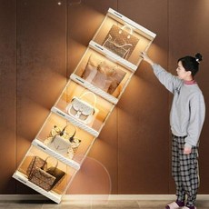 아크릴 수납장 정리장 진열장 플라스틱 틈새 5층두꺼운 5칸, 6면 초두꺼운 3칸 1단계