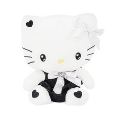 산리오 헬로키티 블랙하트 인형 애착 고양이, 1개, 혼합, 24cm