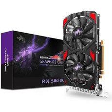 AISURIX RX 580 그래픽카드 8GB GDDR5 256비트 프리즈팬 DP HDMI 지원, RED