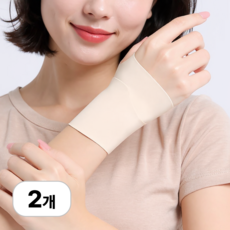 로멀리 초슬림 손목 보호대 탄성 밴드, 2개, 아이보리