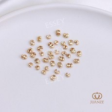 100개 스토퍼 스페이서 골동품 라운드 부자재 비즈 엔드 결과 짜기, 3mmKC 골드 100개