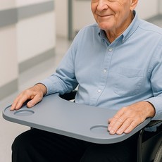 아띠꼴로 휠체어 식탁 식판 테이블 밥상 보조 간이 탁자, 1개, 다크그레이