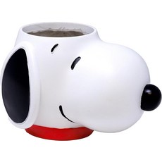 Spoontiques 스누피 화분 - 실내 및 실외 사용을 위한 장식 핸드 페인팅 레진 가정 정원, Snoopy