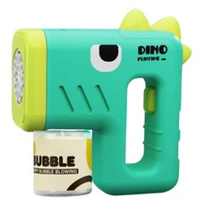 DINO FUNTIME 恐龍造型電動泡泡槍 泡泡機 戶外玩具, 綠色恐龍, 1個
