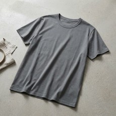 유니클로 UNIQLO 에어리즘 코튼 크루넥 반팔 티셔츠 그레이