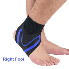 GOBYGO 오른쪽 왼발 보호대 스포츠 탄성 장비 1 개, Right Foot Blue, 01 Blue--Right Foot