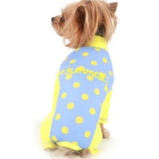 땡땡이 래쉬가드 블루 휴가 자외선보호 프린팅, S