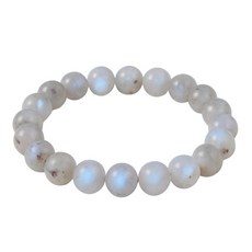 ECLATIS Lava Rock 디퓨저 디자인 팔찌 여성 및 남성 천연 힐링 크리스탈 영적 보호 긍정적인 에너지를 위한 8mm 라운드 비즈 신축성 있는 조절 가능한 사이즈, Moonstone