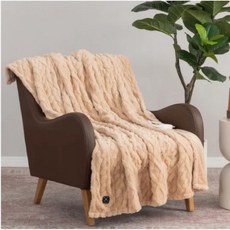 美國 知名國民品牌heated 加拿大Berkshire Heated Luxe Fau電熱毯, 米色