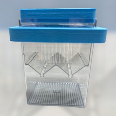 多功能魚缸孵化盒 繁殖箱 治療盒, 1個, 飄浮式繁殖盒（藍）