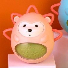 딸랑딸랑 촉감 오뚝이 아기오뚝이장난감 영아 유아, 핑크, 1개