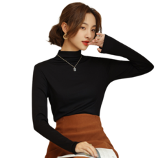 OniWear高領莫代爾修身打底衫 女內搭長袖 百搭上衣 發熱衣 保暖