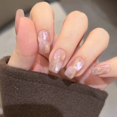 雲海風鈴秋冬暈染貓眼美甲穿戴甲 (短款/中長款), 1個, 短橢圓【長度2cm左右】,L 胖胖手/甲床特別大/小眾人選, 短椭圆【长度2cm左右】