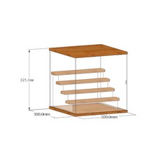 有門壓克力收納盒 盲盒收納 展示架 防塵 透明 公仔收納 小櫥櫃 木質 玩具收納 壓克力盒子, 1個