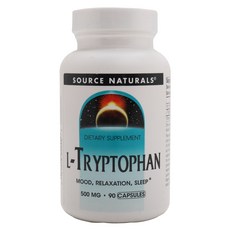 SOURCE NATURALS L-色胺酸補充膠囊 500mg, 90顆, 1罐