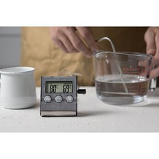 探針溫度計 煮糖專用 煮果醬專用 電子溫度計 烘焙用品 附電池, 1個, 長探針溫度計+鍋邊夾