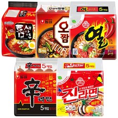 신라면5+열라면5+오징어짬뽕5+진라면매운맛5+틈새라면5, 1세트