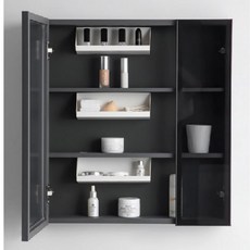 공중부양 무타공 투명 벽걸이 정리함 욕실 소품 보관함 다용도 플라스틱 수납함, 투명-소형