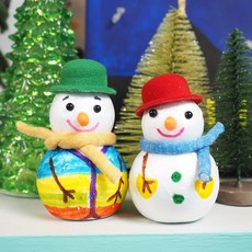 맘아트 DIY 스티로폼 눈사람 만들기 키트 겨울 크리스마스 만들기, A.초록