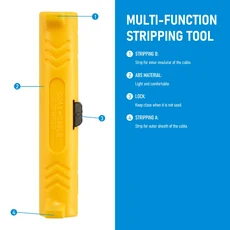 전기 와이어 스트리퍼 펜 네트워크 케이블 도구 커터 로터리 동축 커팅 머신, 01 YELLOW, 1