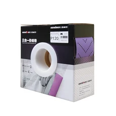 핸드 샌딩 플레인 3-in-one 드라이 보라색 70mm/12M 직사각형 손 찢어진 사포 롤 에머리 천, 02 80 grit 1 box, 1개