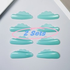 Libeauty V 컬 접착제 실리콘 속눈썹 파마 패드 슈퍼 끈적 끈적한 속눈썹 리프트 쉴드 리프팅 3D 경기자 액세서리 도구, [08] 2 Sets Soild Blue