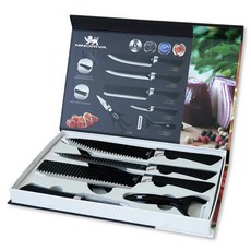 NINORIVA 波紋不粘刀具六件組 廚房刀具套裝, 1個