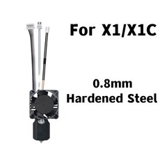 BAMBU X1 X1C P1P P1S 하드 팬용 스틸 노즐 서미스터 기존 콤보 냉각 대나무 엔드, X1 Fully Hotend 0 8
