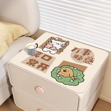 床頭櫃墊子防滑防燙吸水佈藝可擦洗桌墊保護墊防塵蓋佈免洗墊萌趣, 1個, AC*綫條小狗花園,50x50cm【建議床頭櫃】