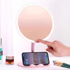 【開發票/統編】臺式LED化妝鏡 三色光補光 梳妝鏡, 小號珍珠白【三色無極調光2600XH