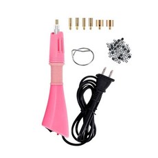 Hotfix 라인스톤 어플리케이터 키트 라인스톤 포함 전문 다림질 세터 도구 7-in-1 핫 픽스 완드 크리스탈 보석 라인스톤 핫 픽스 키트 도구 (그레이), 핑크