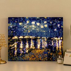 LED 별이 빛나는 밤 40x50 캔버스 아를 보석십자수 SWD02FA3, 색상