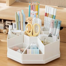 에이트몰 9단수납 회전 연필꽂이, 1개, 화이트