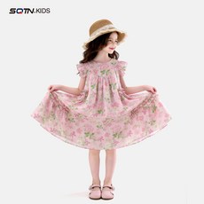 SQTN.KIDS 女童碎花公主連衣裙