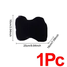 1Pc 겨울 자동차 목 베개 플러시 좌석 휴식 탄성 머리 받침 쿠션 컴포트 따뜻함 인테리어 액세서리, 01 빠른, 06 Black-1Pc