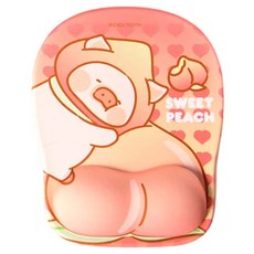 StarR 루루 더 피기 실리콘 손목 마우스 패드, 피치, 1개