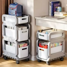 엄군마켓 슬라이딩트롤리 다용도 선반, 화이트, 3단