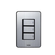 인테리어 전기 on off 난연성 고급진 메탈릭 실버컬러 3구 스위치 누전 전원 차단지