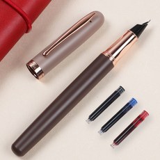 비오파파 입문용 만년필 0.38 잉크 카트리지 3개 포함, 브라운, 1개